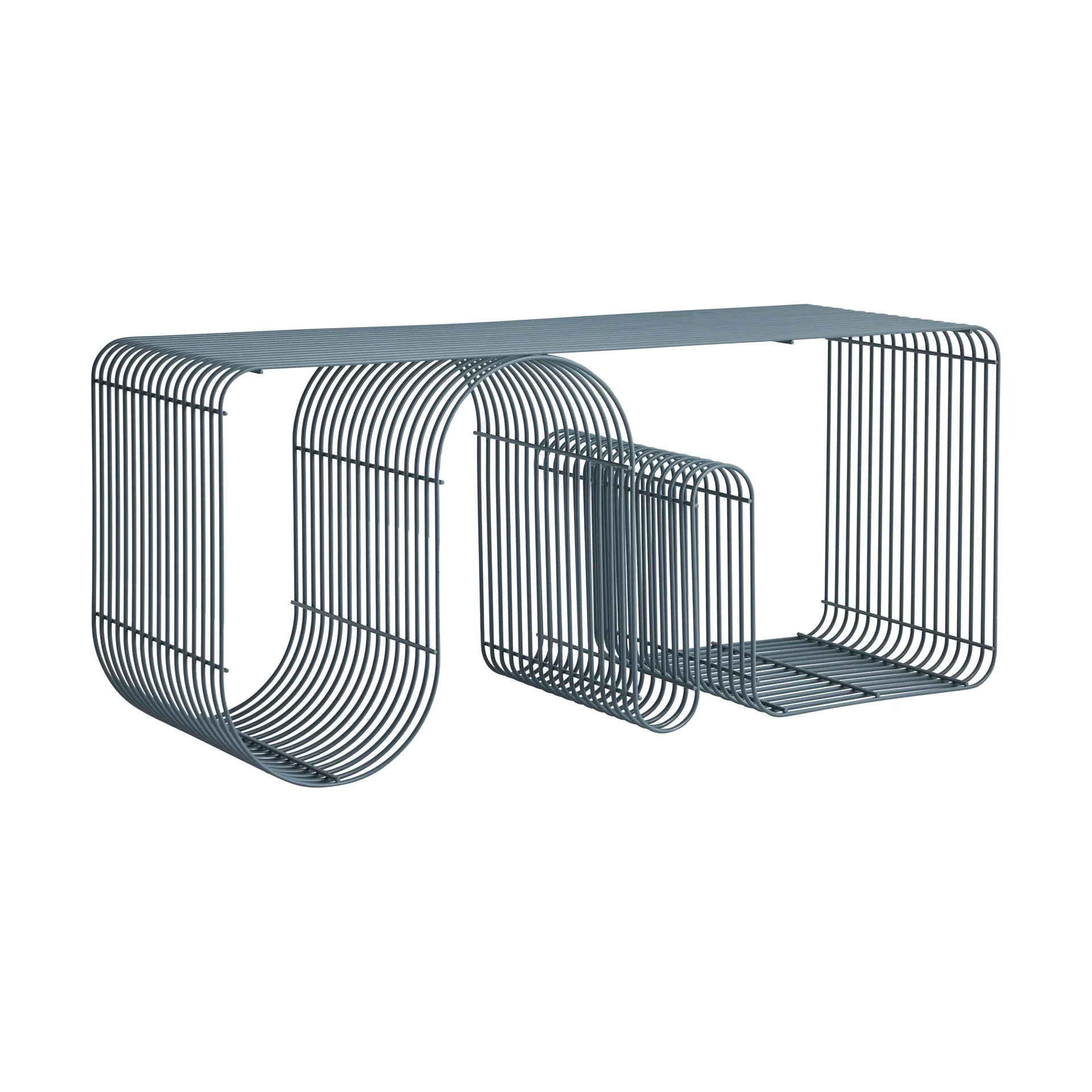 Curva-istuinpenkki 100 cm, Hiekanharmaa sininen AYTM