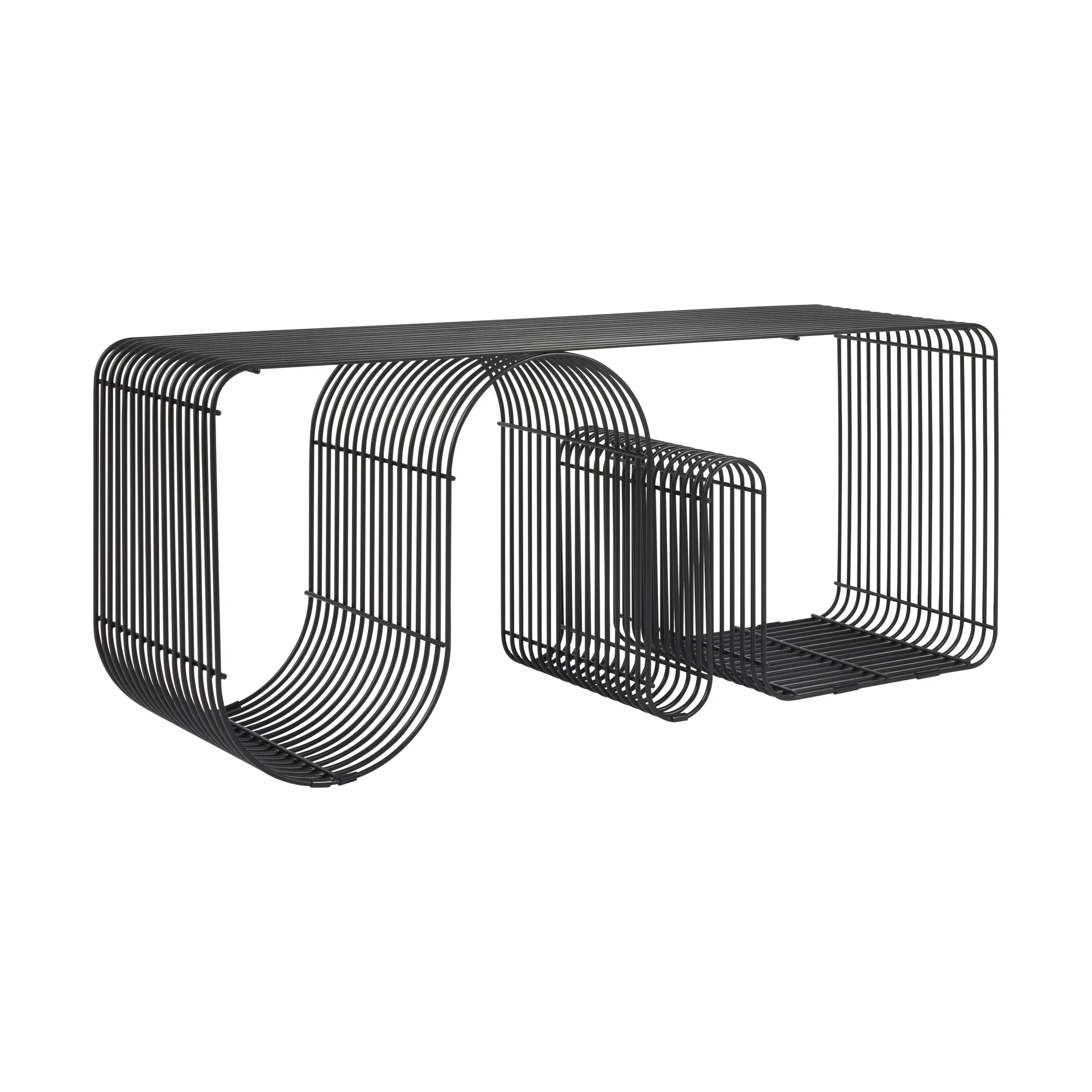 Curva-istuinpenkki 100 cm, Musta AYTM