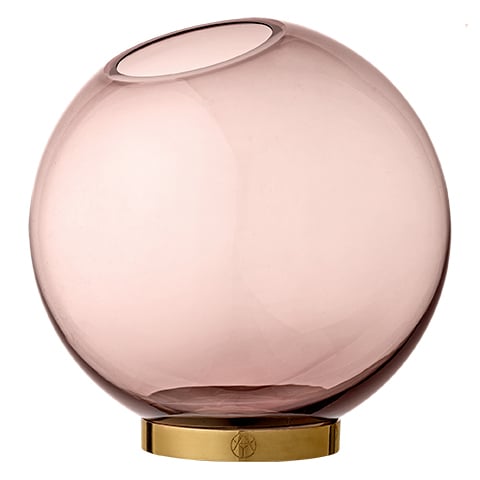 AYTM Globe maljakko iso pink-messinki | Skandinaavinen Sisustus | Maljakot | Vaaleanpunainen