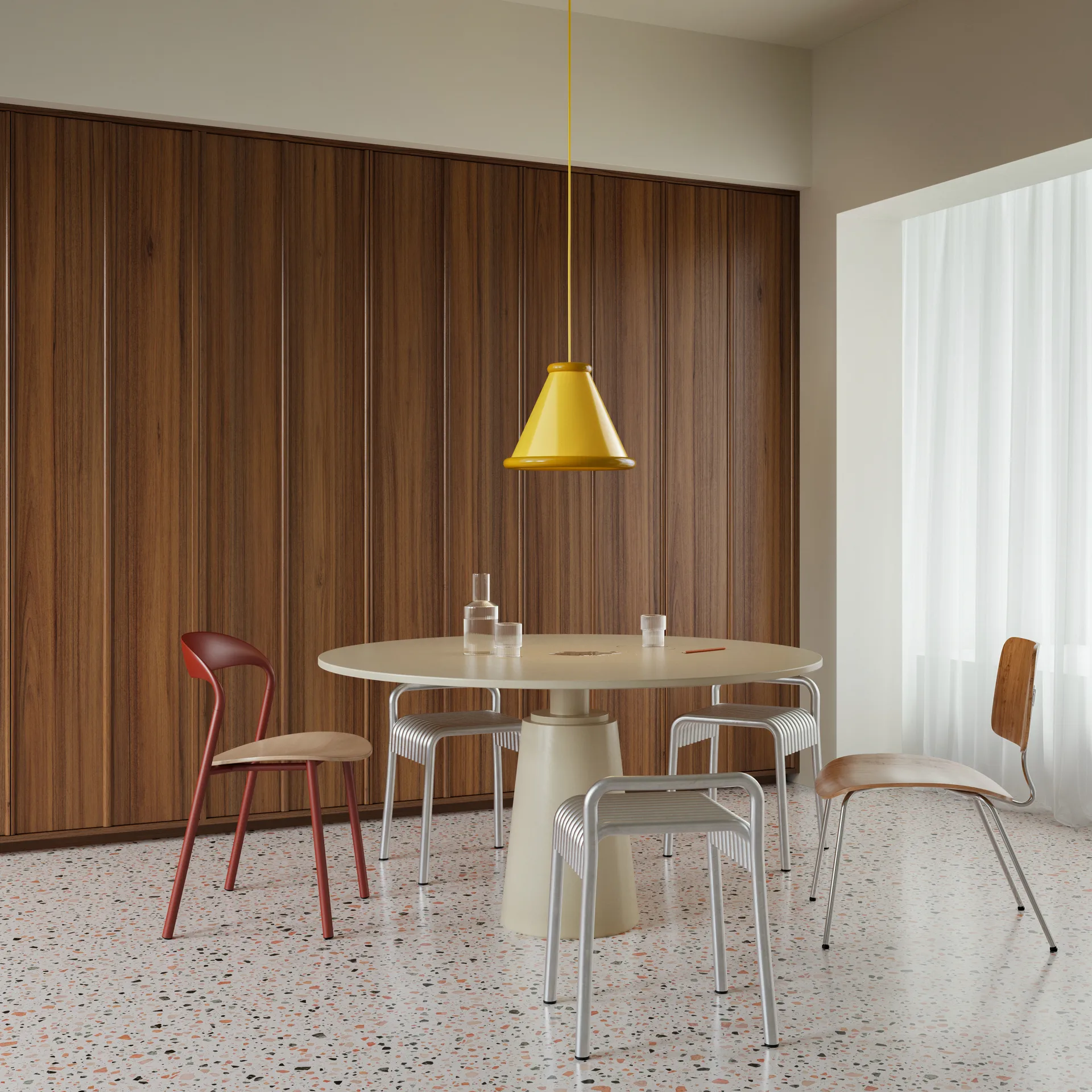 Belle riippuvalaisin Ø36 cm, Sinkkikeltainen-hunajakeltainen Belid