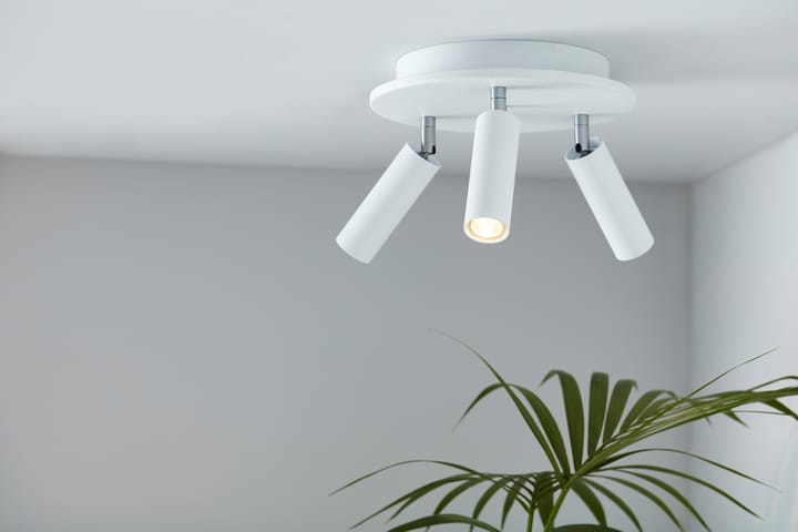 Cato Slim pyöreä kattospotlight 3 lampulle - Mattavalkoinen-LED - Belid