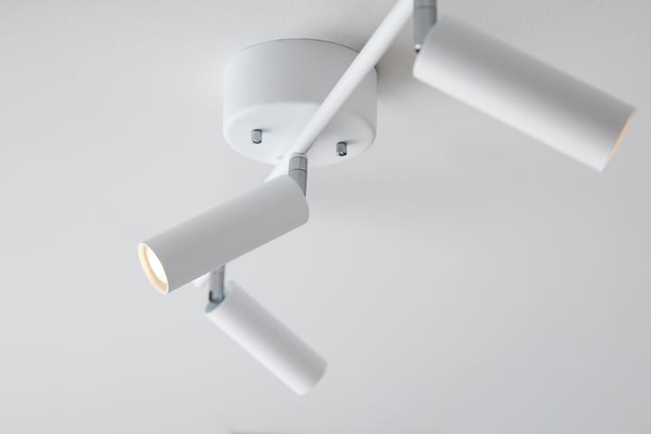 Cato Slim spotlight-kisko 3 lampulle, Mattavalkoinen-LED Belid