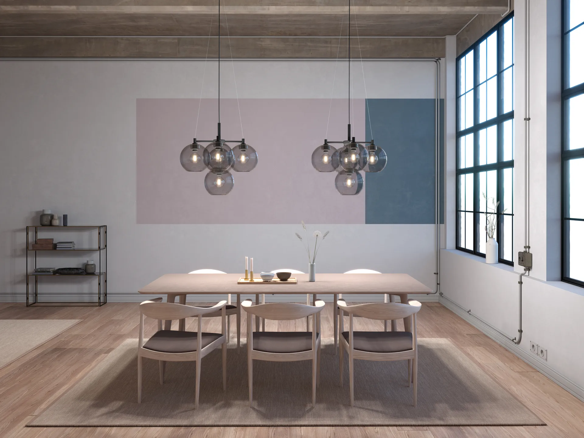 Gloria kattokruunu Ø67 cm, Musta savulasi Belid