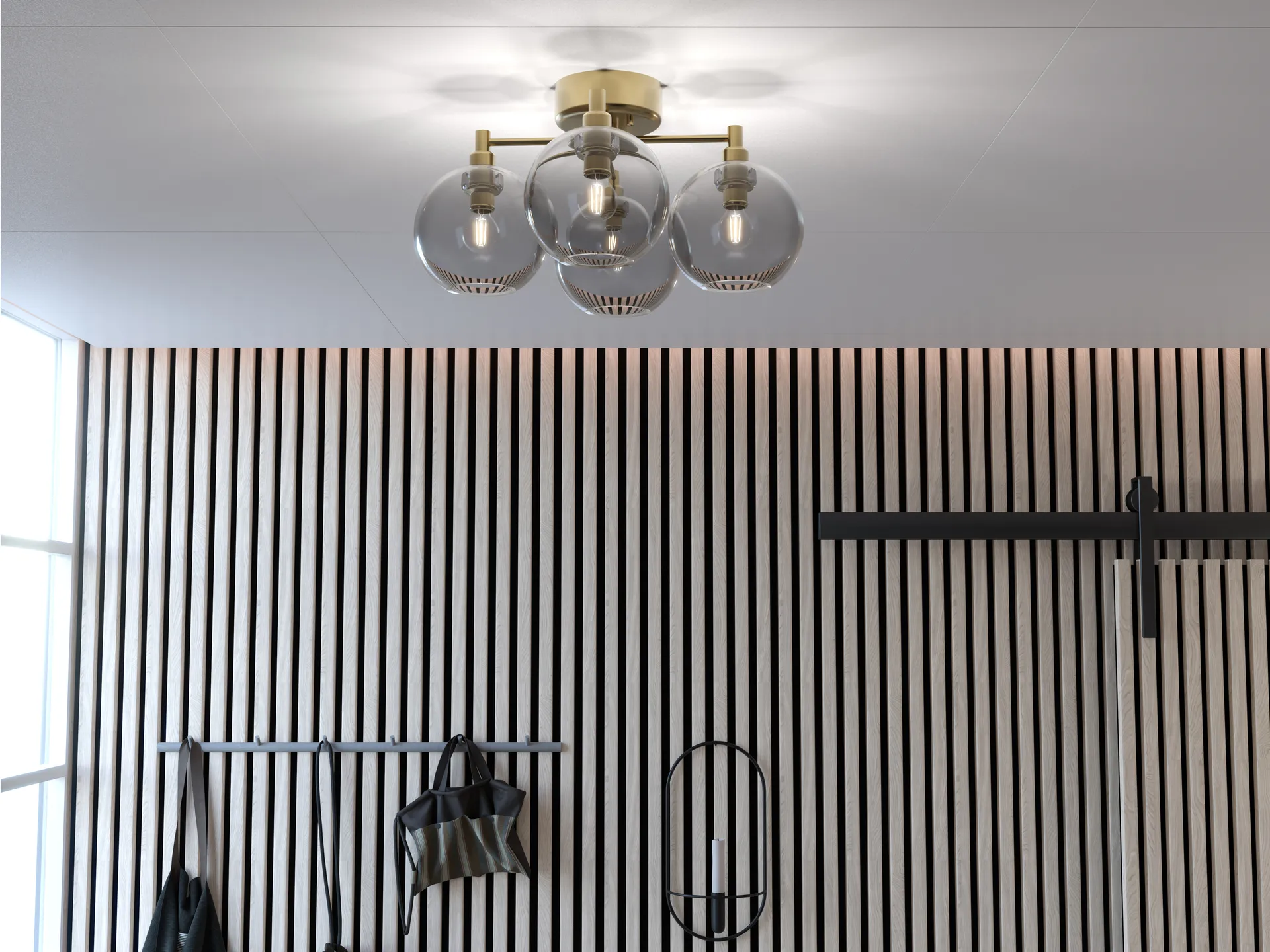 Gloria plafondi, Messinki-savunvärinen lasi Belid