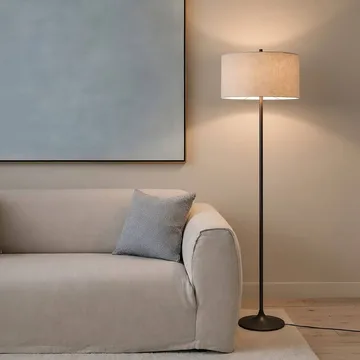 Soft lattiavalaisin - Pellava luonnonvärinen-metallic bronze, Ø44x149,5 cm - Belid