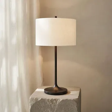 Soft pöytälamppu - Pellava valkoinen-metallic bronze, Ø34x64 cm - Belid
