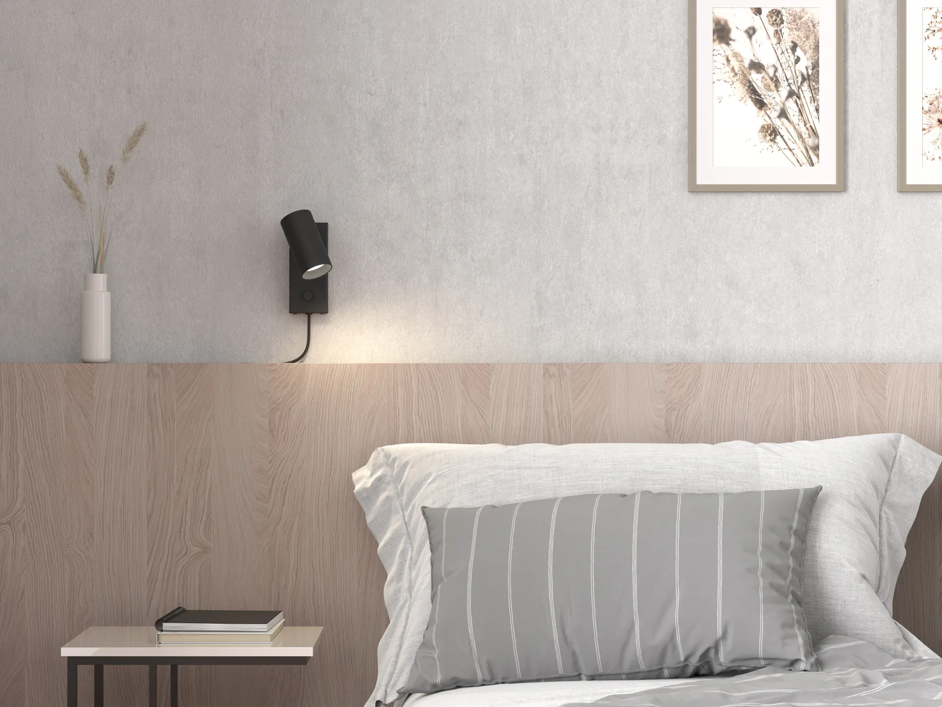 Tyson seinälamppu Ø5,5 cm, Musta rakenne Belid