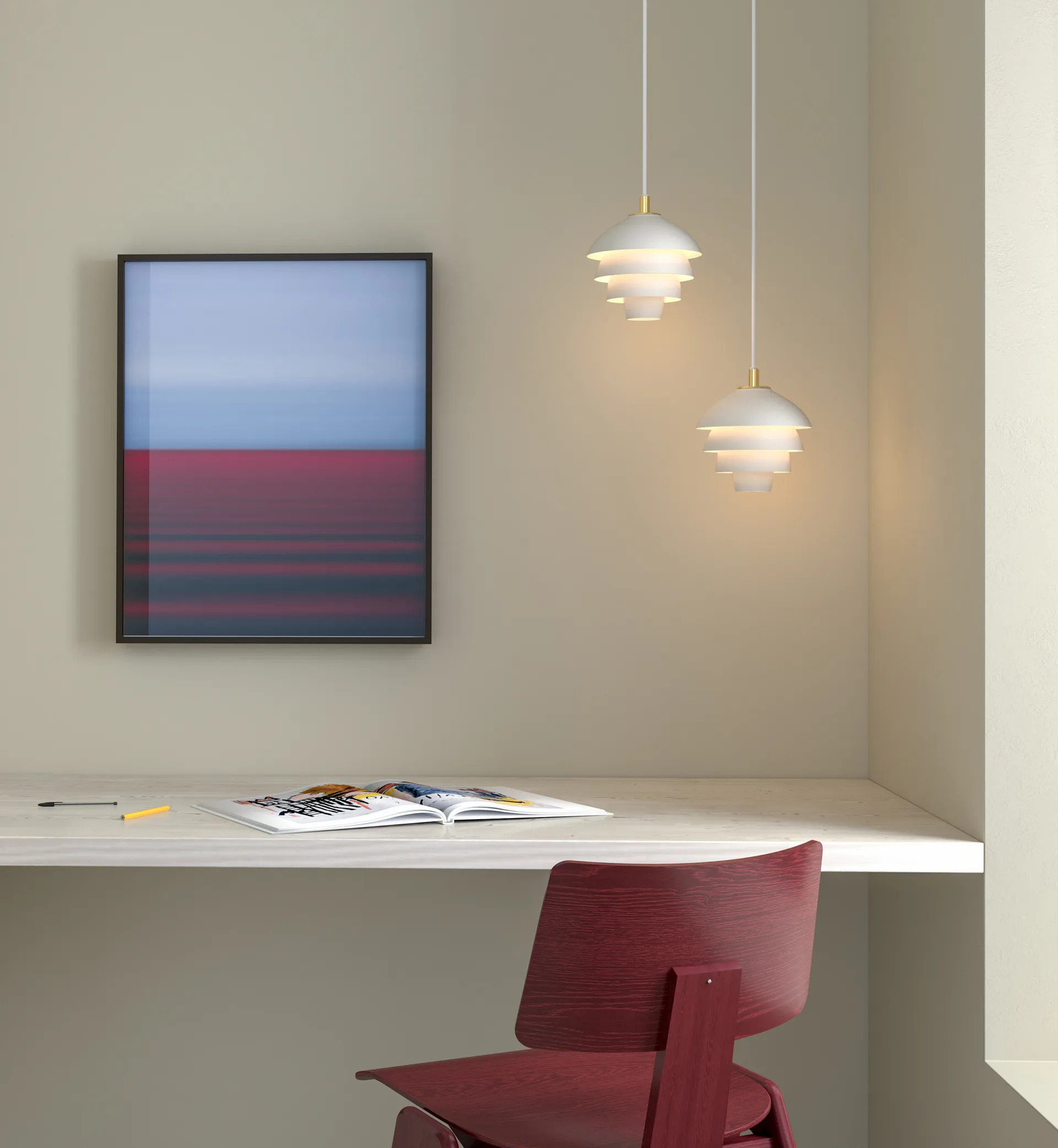 Valencia riippuvalaisin Ø18, matavalkoinen messinki Belid