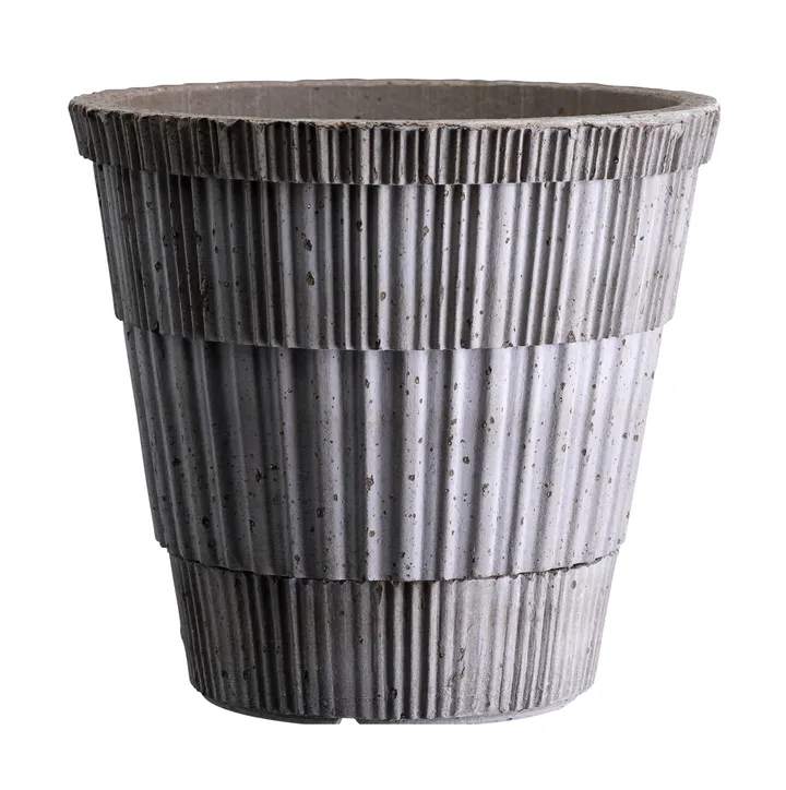 Atlas raw ruukku aluslautasella - Grey, Ø16 cm - Bergs Potter