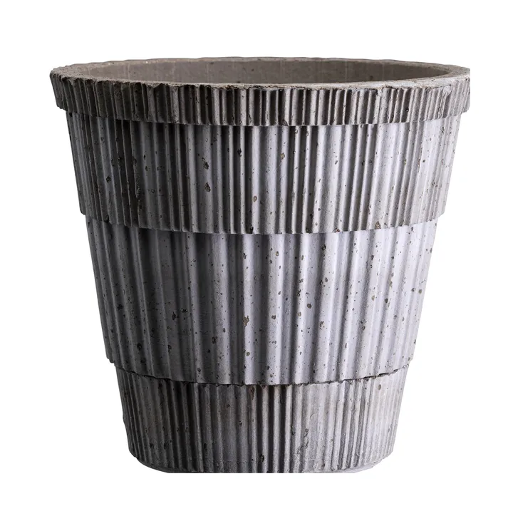 Atlas raw ruukku aluslautasella - Harmaa, Ø14 cm - Bergs Potter