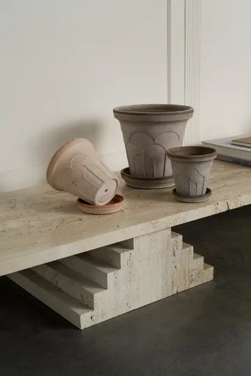 Fleur ruukku aluslautasella 2 osaa - Grey, Ø21 cm - Bergs Potter