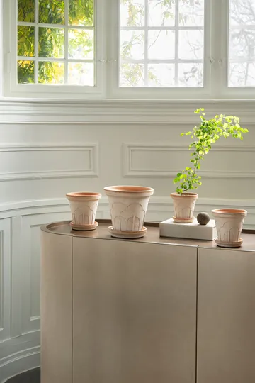 Fleur ruukku aluslautasella 2 osaa - Rosa, Ø21 cm - Bergs Potter