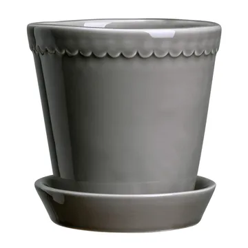 Helena ruukku lasitettu Ø14 cm - Pearl grey - Bergs Potter