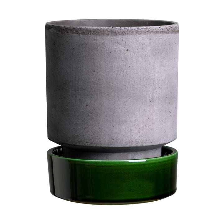 Hoff ruukku - Ø14 cm, Raw Grey-Emerald Green. - Bergs Potter