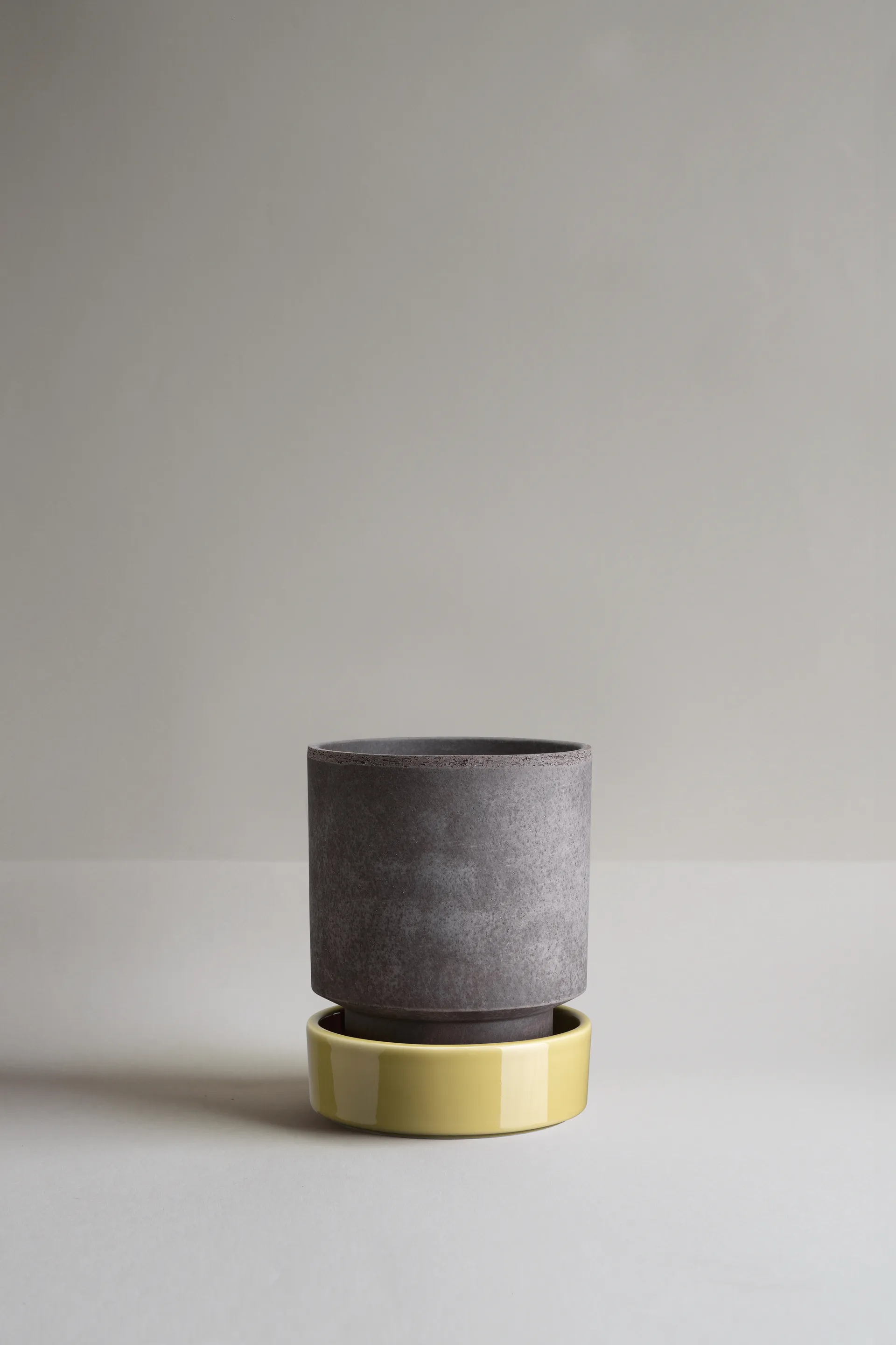 Hoff ruukku, Ø14 cm, Raw Grey-Pale Yellow Bergs Potter