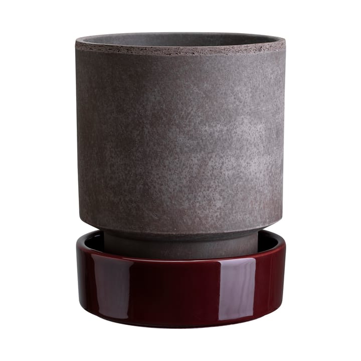Hoff ruukku - Ø16 cm, Raw Grey-Deep Burgundy - Bergs Potter