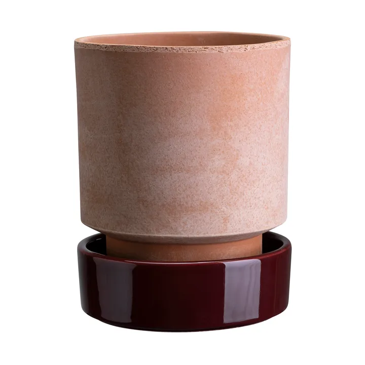 Hoff ruukku - Ø16 cm, Raw Rosa-Deep Burgundy (vaaleanpunainen-punainen) - Bergs Potter