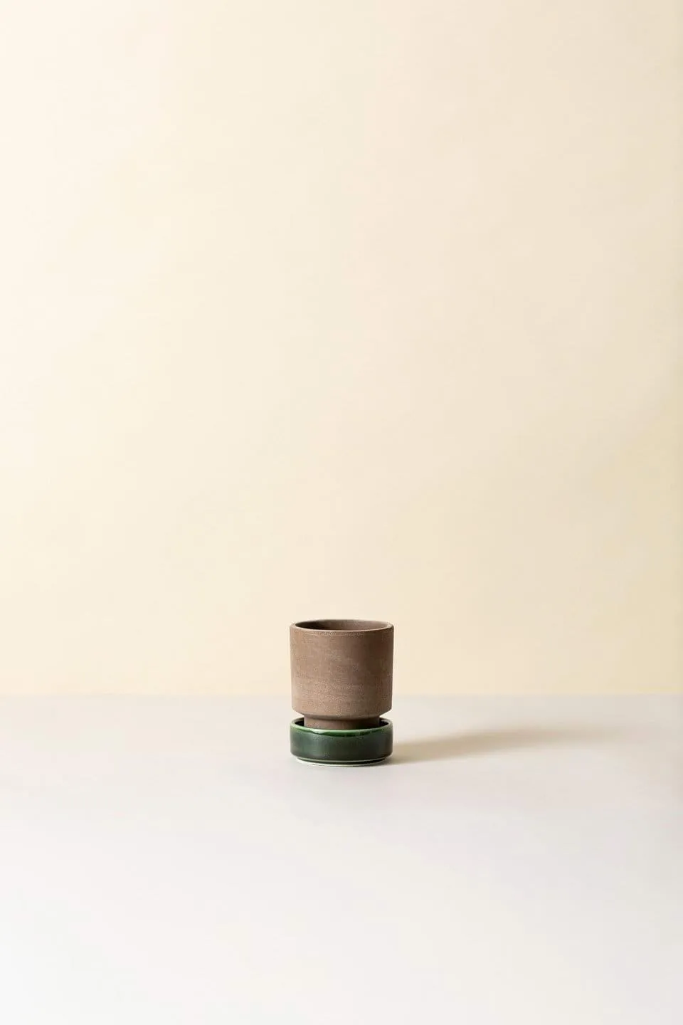 Hoff ruukku 2-pack, Ø8 cm, Raw Grey-Emerald Green Bergs Potter