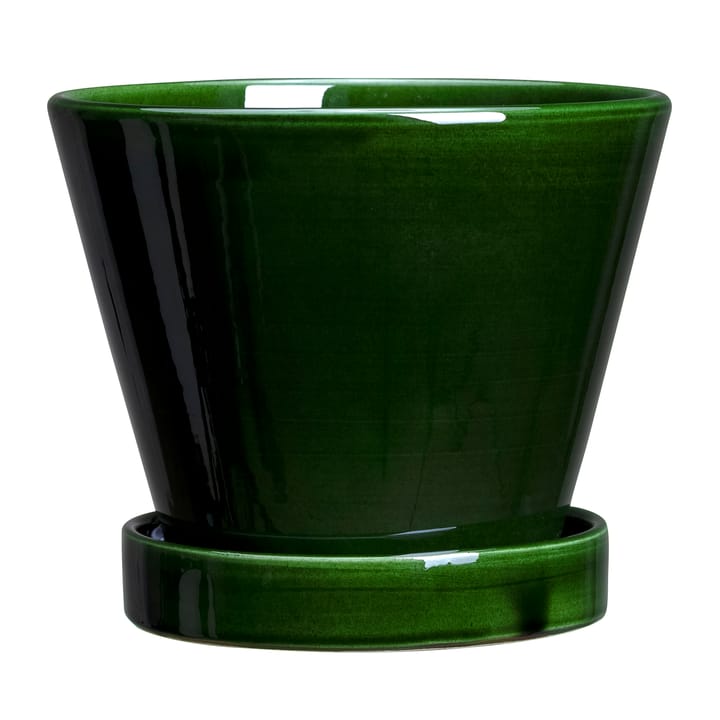 Julie ruukku lasitettu Ø11 cm - Green emerald - Bergs Potter