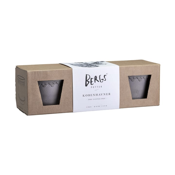 Københavner ruukku Ø10 cm 3-pack. - Harmaa - Bergs Potter