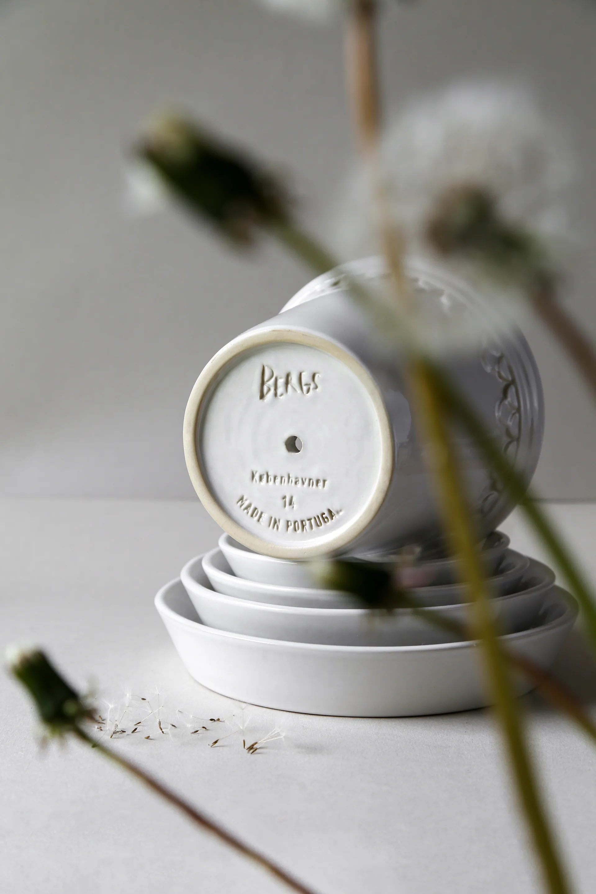 Københavner ruukku lasitettu Ø16 cm, Mineral White Bergs Potter