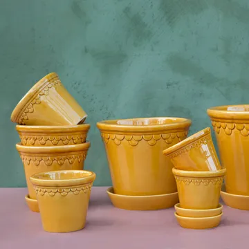 Københavner ruukku lasitettu - Keltainen, Ø10 cm - Bergs Potter