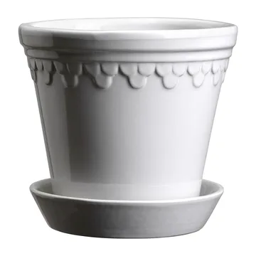Köpenhamn lasitettu ruukku - Mineral White (valkoinen), Ø10 cm - Bergs Potter