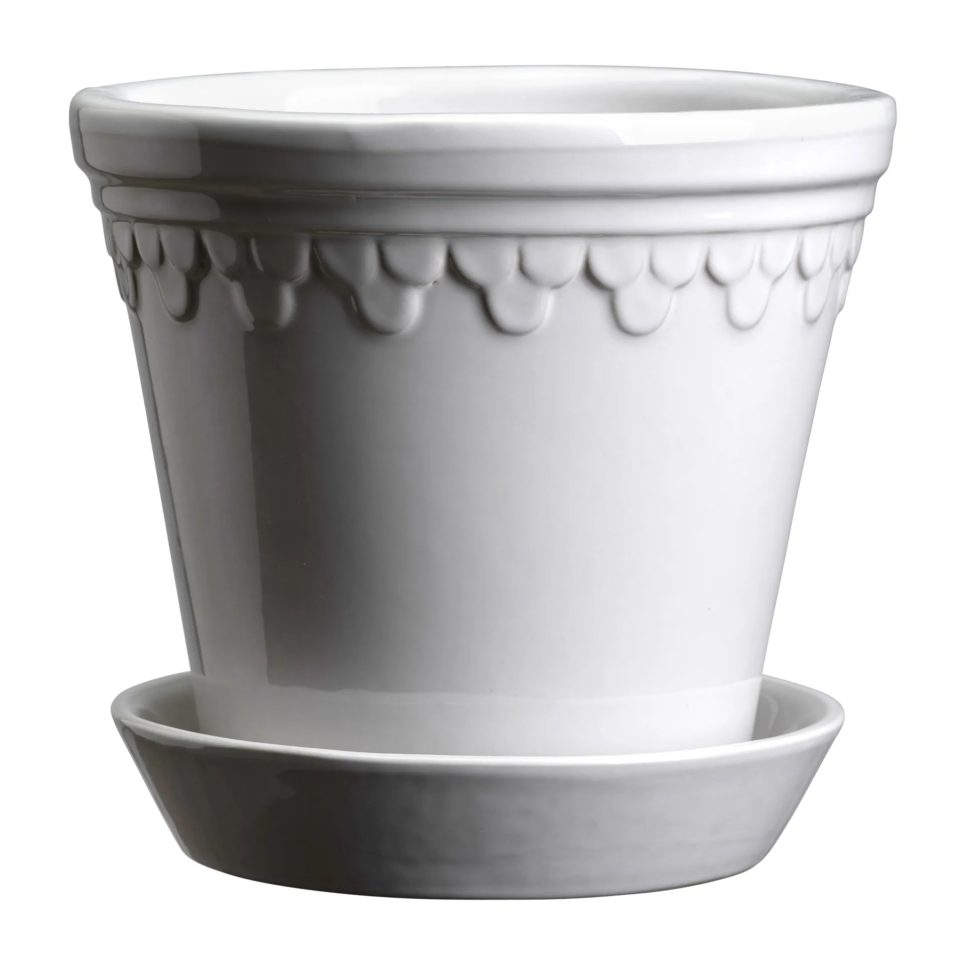 Köpenhamn lasitettu ruukku, Mineral White (valkoinen), Ø16 cm Bergs Potter