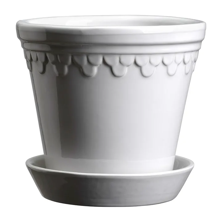 Köpenhamn lasitettu ruukku - Mineral White (valkoinen), Ø21 cm - Bergs Potter