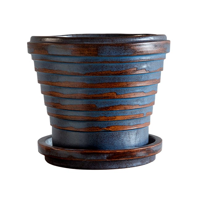 Planet Vintage Metalic ruukku Ø25 cm - Blue brown - Bergs Potter
