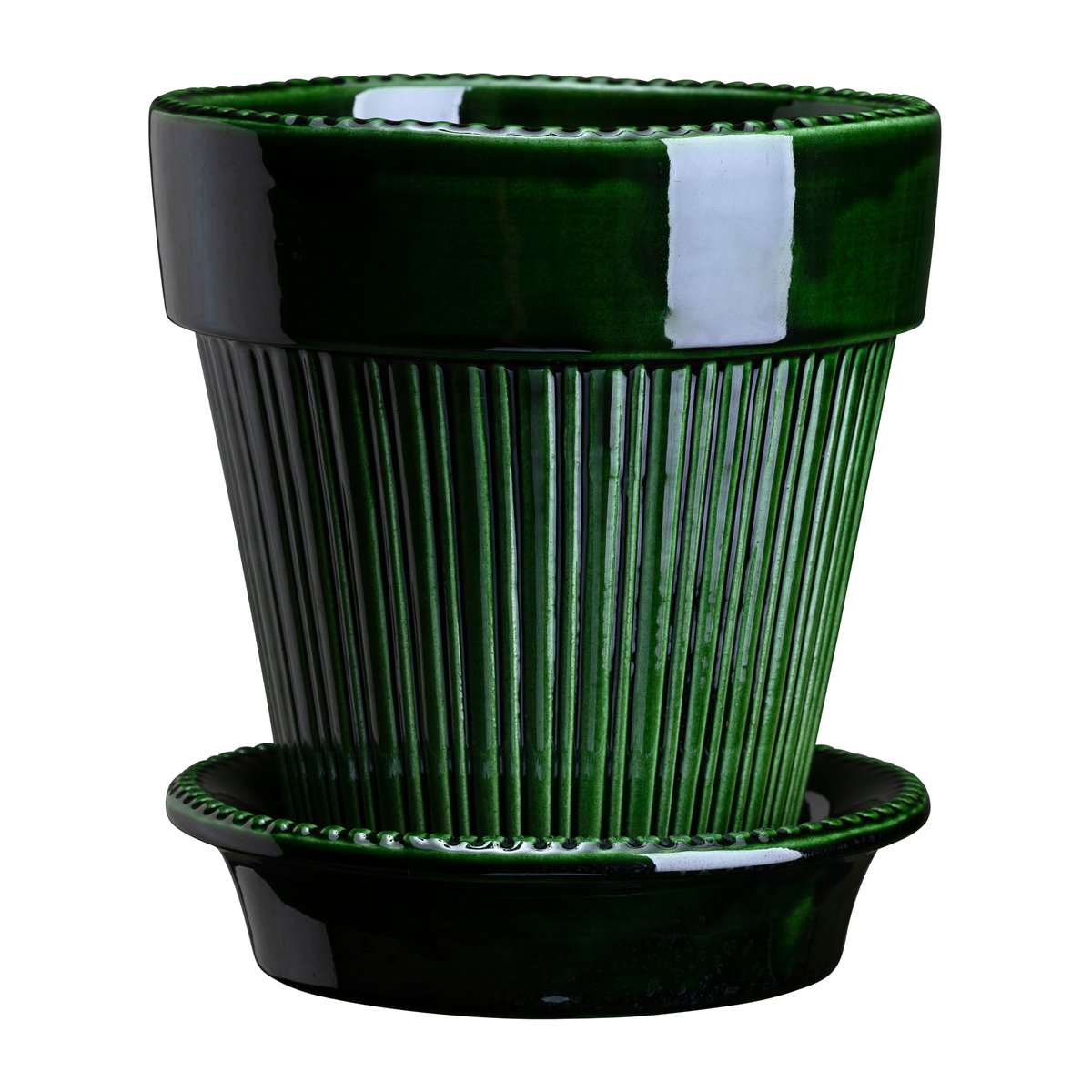 Bergs Potter Simona ruukku lasitettu 12 cm Green | Skandinaavinen Sisustus | Ruukut | Vihreä