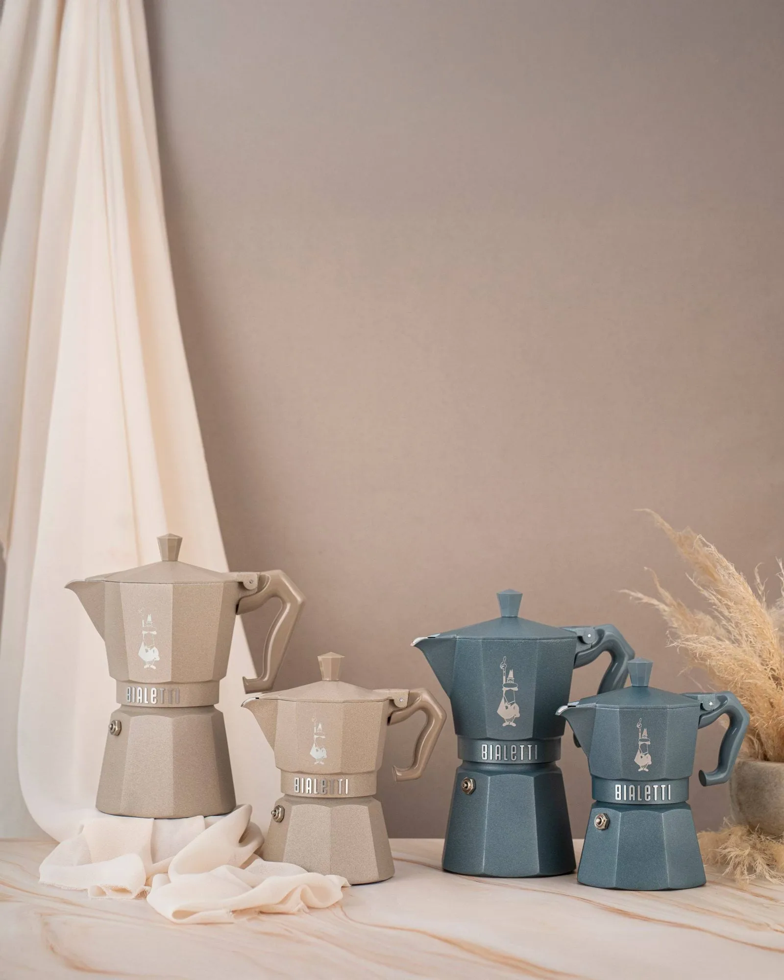 Bialetti exclusive mokkakeitin induktiolle, Beige, 3 kuppia Bialetti