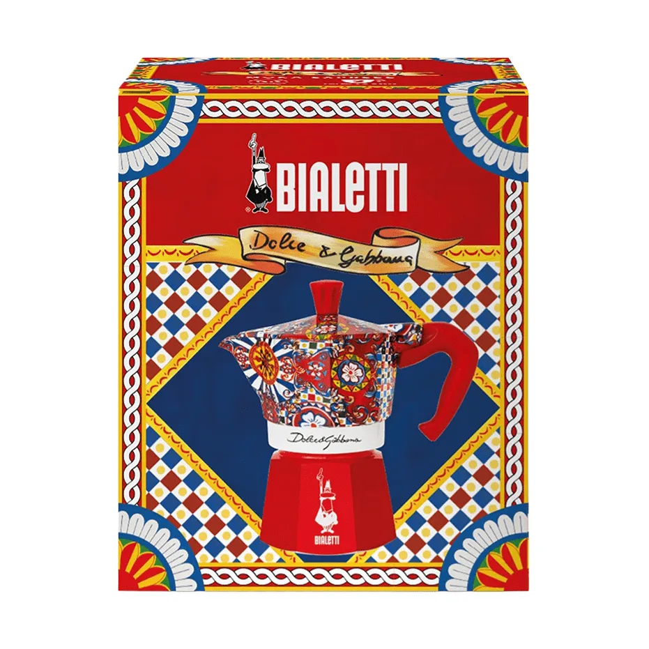 Bialetti x Dolce & Gabbana mokakeitin, Sisilialainen kärry, 3 kuppia Bialetti