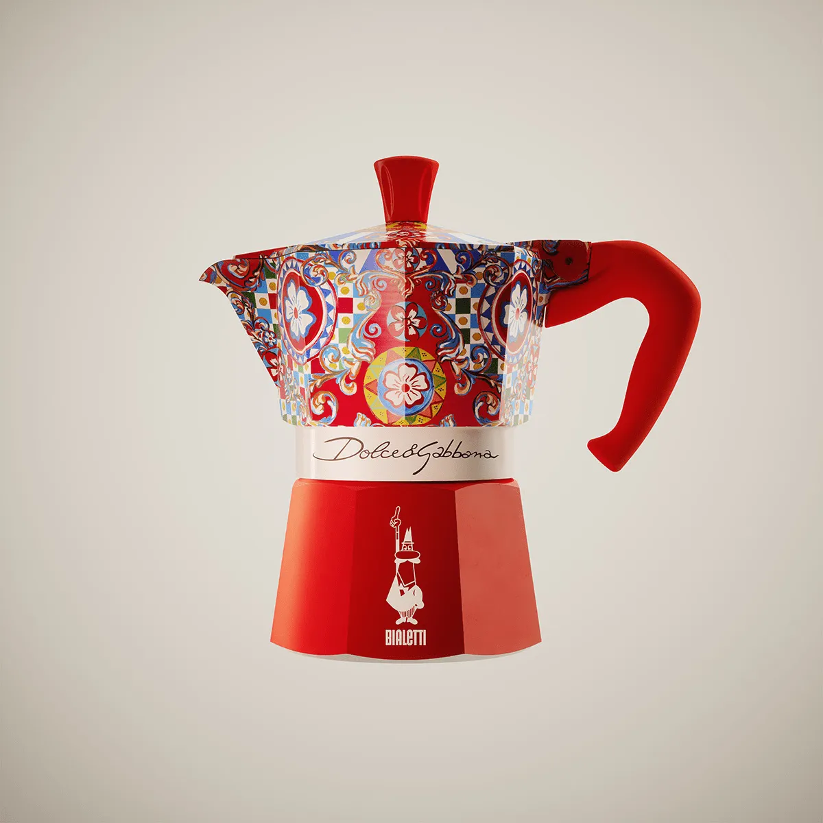 Bialetti x Dolce & Gabbana mokakeitin, Sisilialainen kärry, 3 kuppia Bialetti