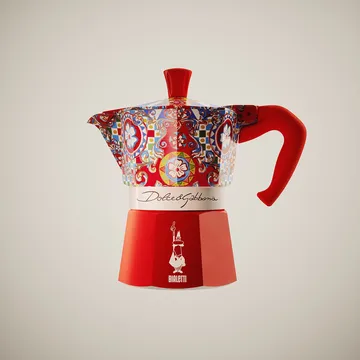 Bialetti x Dolce & Gabbana mokakeitin - Sisilialainen kärry, 3 kuppia - Bialetti