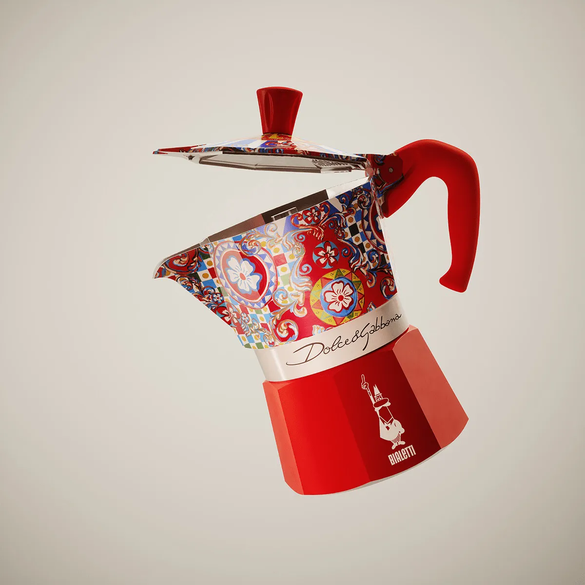 Bialetti x Dolce & Gabbana mokakeitin, Sisilialainen kärry, 3 kuppia Bialetti