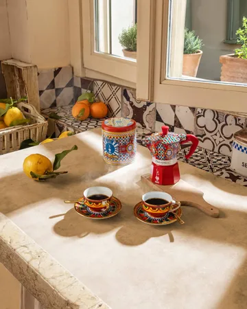 Bialetti x Dolce & Gabbana mokakeitin - Sisilialainen kärry, 3 kuppia - Bialetti