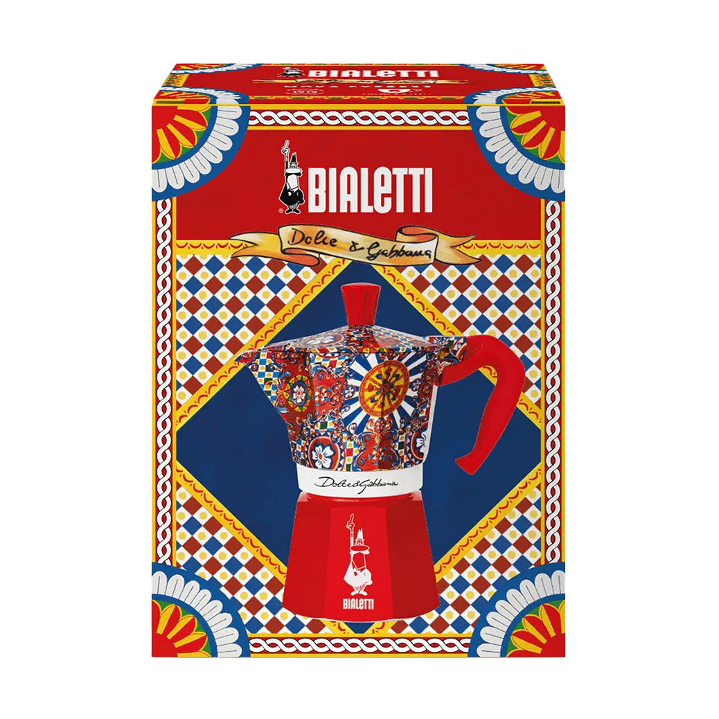 Bialetti x Dolce & Gabbana mokakeitin, Sisilialainen kärry, 6 kuppia Bialetti