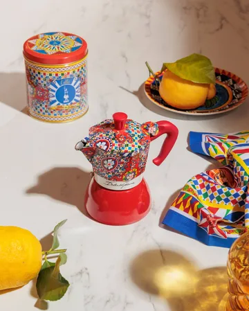 Bialetti x Dolce & Gabbana mokkakeitin induktiolle - Sicilian cart, 2 kuppia - Bialetti