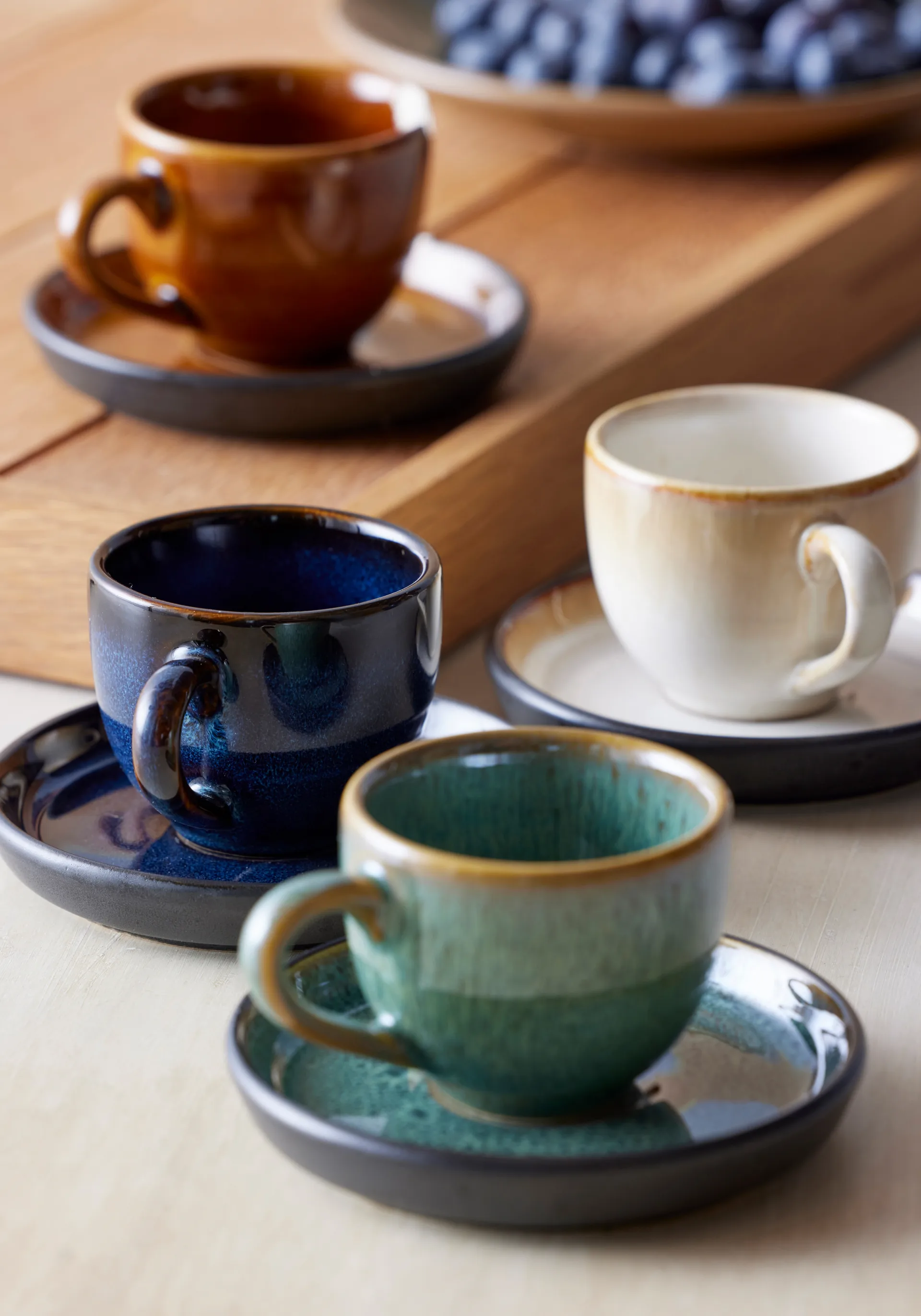 Bitz espressokuppi aluslautasella 7 cl, Meripihka-musta Bitz