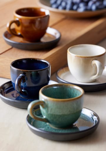 Bitz espressokuppi aluslautasella 7 cl - Meripihka-musta - Bitz