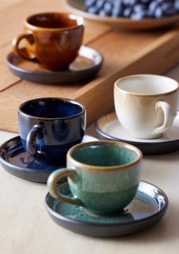 Bitz espressokuppi aluslautasella 7 cl - Vihreä-musta - Bitz