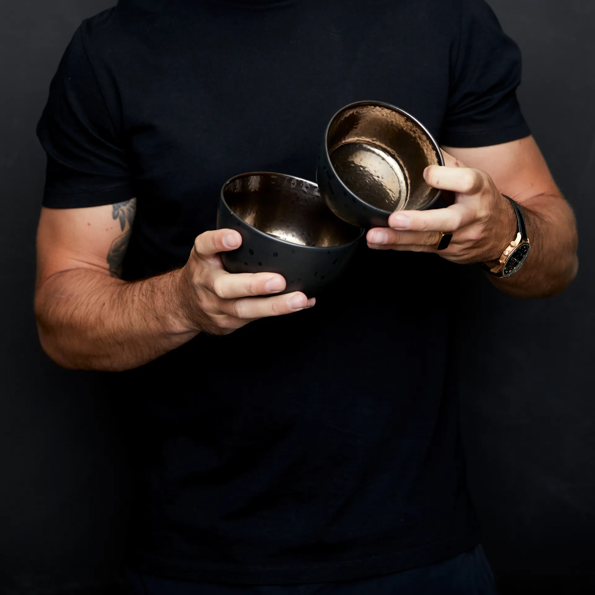 Bitz kulho Ø 14 cm musta, Musta-pronssi Bitz