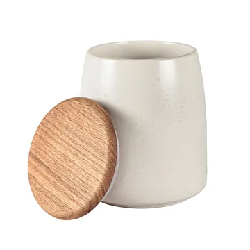 Bitz purkki kannella matta 16,5 cm - Matta kermanvalkoinen - Bitz