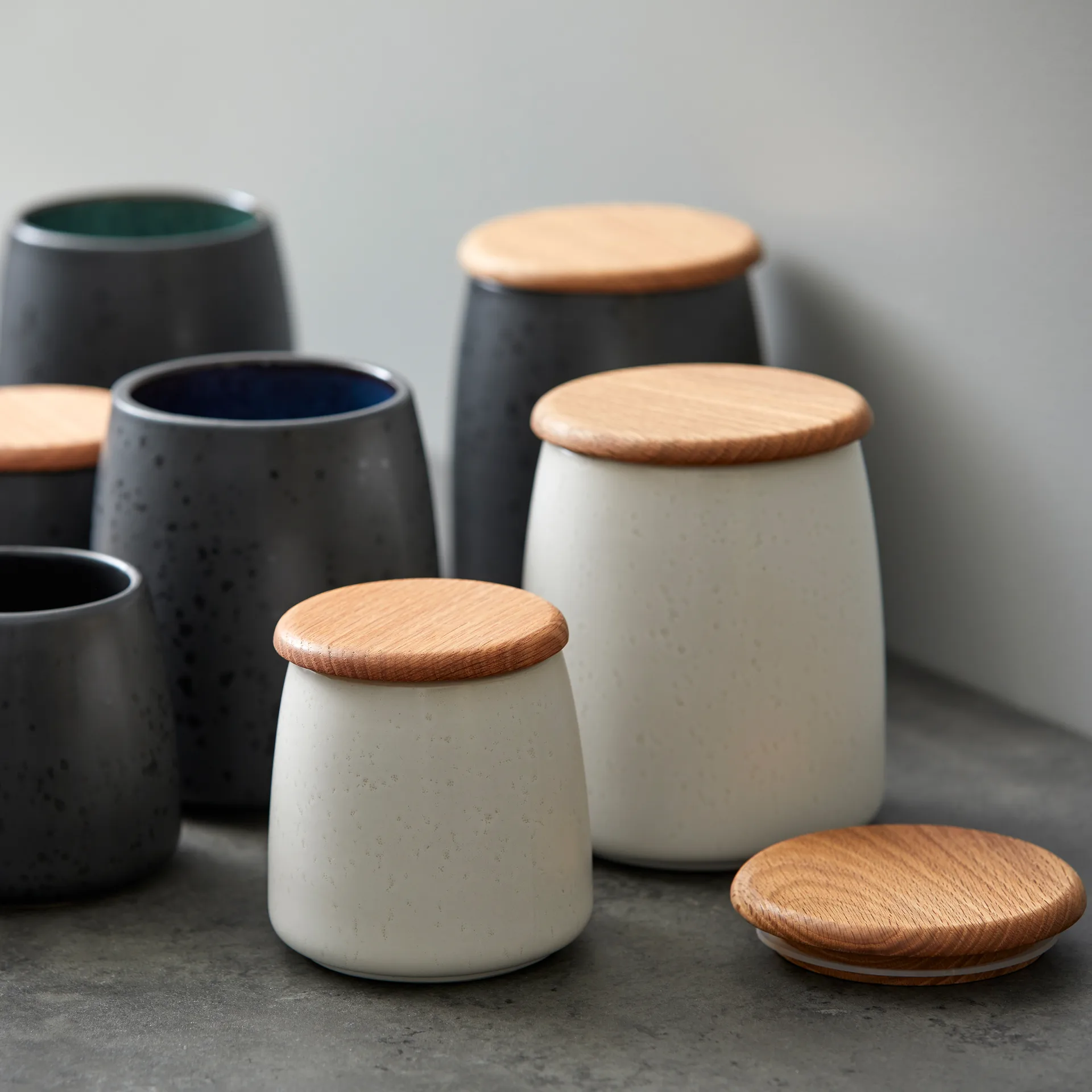 Bitz purkki kannella matta 16,5 cm, Matta kermanvalkoinen Bitz