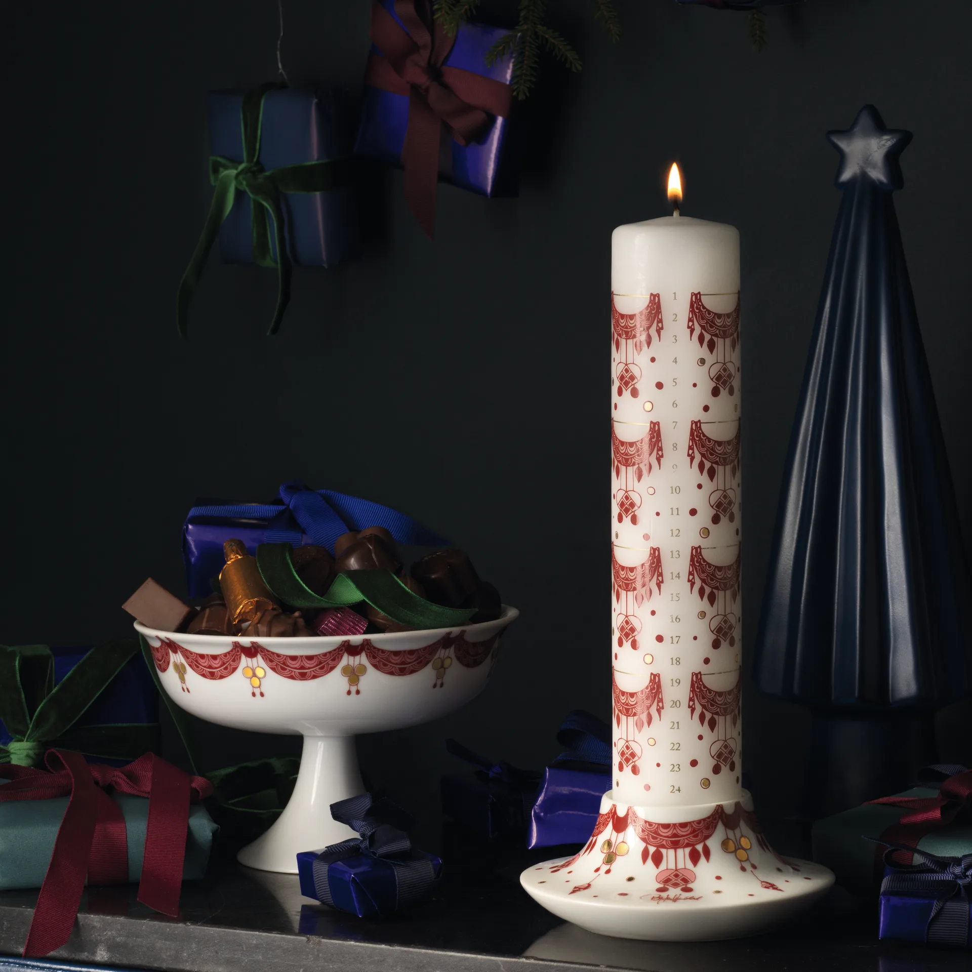 Guirlande adventtikynttilänjalka, Ø 12,5 cm, Punainen Bjørn Wiinblad