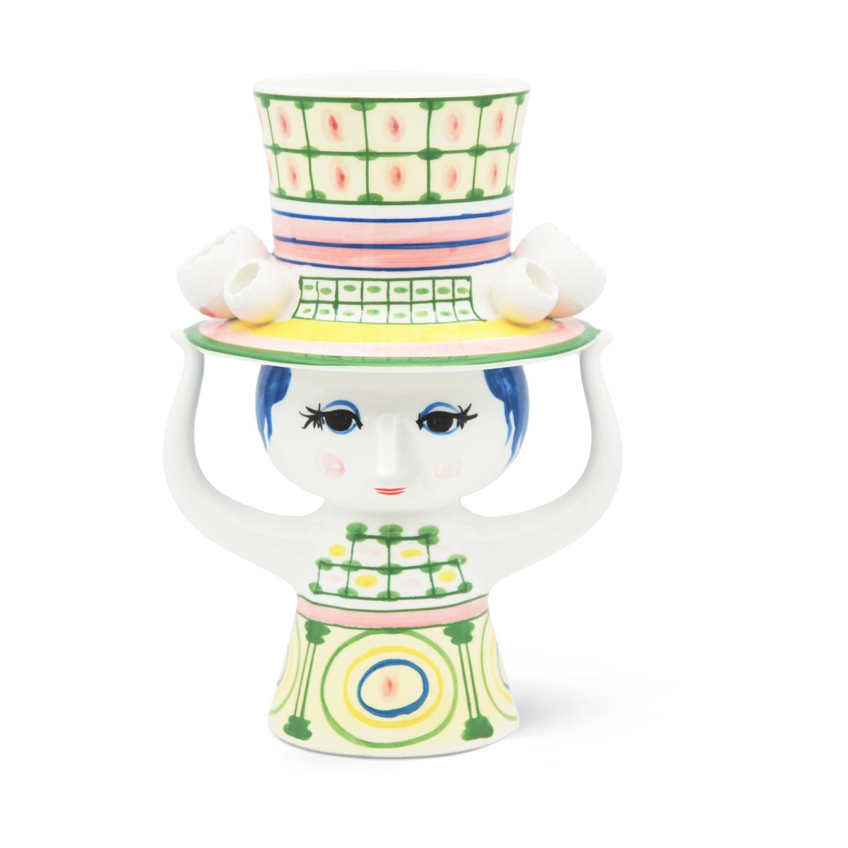 Bjrn Wiinblad Lady with hat vaasi K24,5 cm Vihreä | Skandinaavinen Sisustus | Maljakot | Vihreä