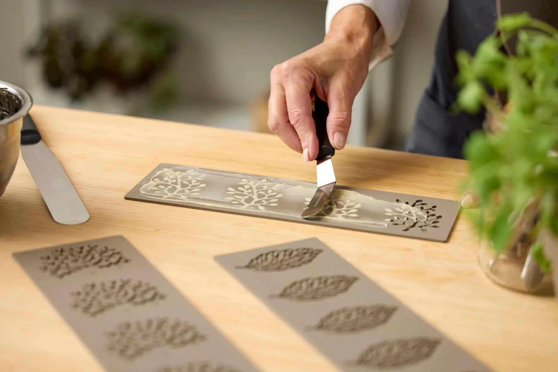 Blomsterbergs tuile silikonimuotti puu., Latte Blomsterbergs