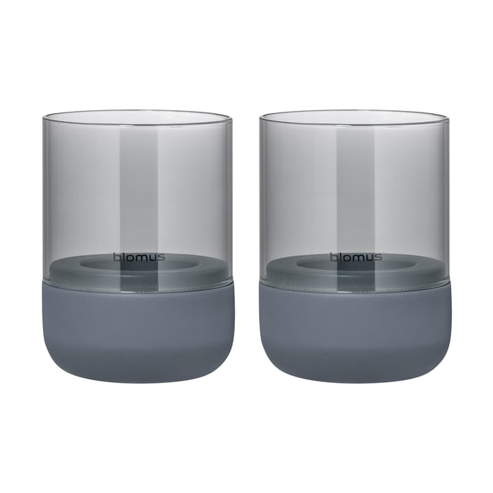 Calma kynttilälyhty Ø 7 cm 2-pakkaus - Steel grey-smoke - Blomus