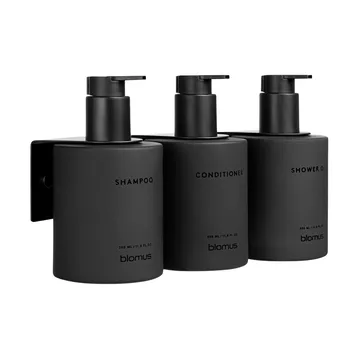 Kirei lasipullot seinätelineellä 3-pack - Smoke, asennetaan ruuveilla - blomus